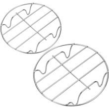 Lot de 2 petites grilles à rôtir rondes, grilles de cuisson multifonctions pour la cuisson à la vapeur
