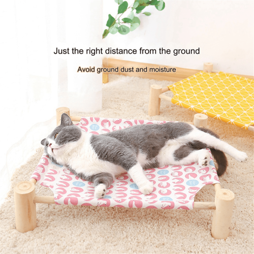 Cat and Dog Hammock Bed Wooden Cat Hammock Elevated Cooling Bed K 2
