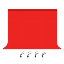 3X2M Photography Background Cloth Studio Live Portrait Cloth Keyless Cloth Multifunctional Photo Background Cloth, Red