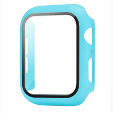 Glas+Skal för Apple Watch 46mm/42-44mm/40mm/45mm/41mm, kompatibel med serie 10/9/8/7/6/5/4/SE, Skärmskydd, Blågrön