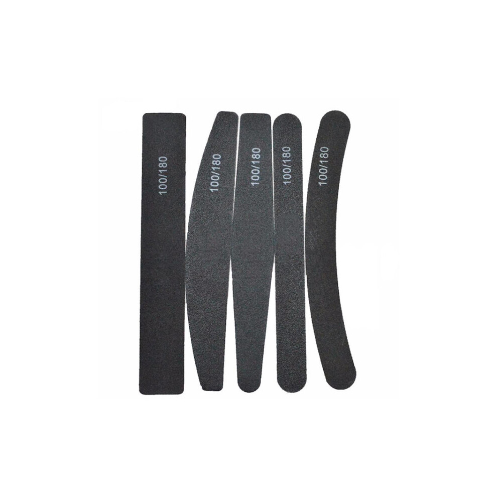 5pcs double-sided nail files - 100/180 - Nail file - Black
