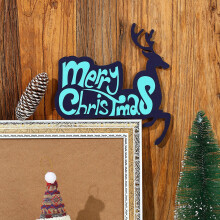 Adesivo angolare per porta in legno con Babbo Natale stereoscopico e renne, cornice per porta, adesivo decorativo da parete per festival, in legno