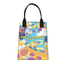 Sac à lunch Les Simpsons pour femmes/hommes, réutilisable et isotherme, résistant à l'eau avec doublure thermique, facile à nettoyer