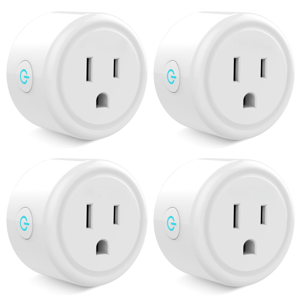 Mini Plug Compatible With Alexa & Google Home, Wifi Smart Outlet Socket, Remote Control W/ Timer, 2.4Ghz, No Hub, Etl Fcc (4 Pack) 9048212966340