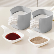 Hariumiu 6Pcs Spit Bone Dish with Handle, Food Grade Multi-functional Serving Plate for Snacks, Desserts, Fruit, Appetizers, compatible with Hariumiu