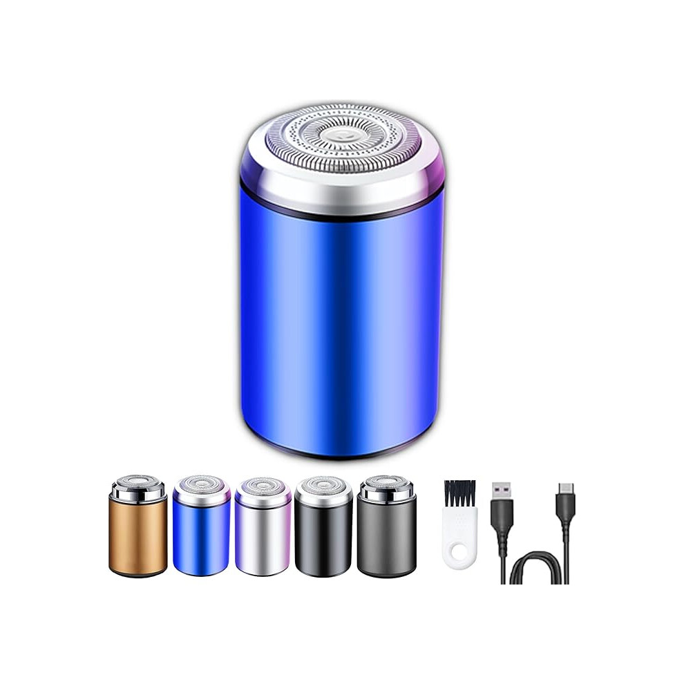 Blue Mini Shaver, Mini Electric Shavers For Men, Sopami Mini Electric Shaver, Usb C Rechargeable Waterproof Electric Razor Trimmer,