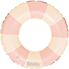 Inflatable Swim Ring for Adults, Retro Striped PVC Pool Toy for Summer Fun [YDE] Pink