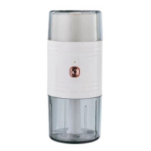 Mini-foodprocessor met dubbele kop, elektrische hakmolen voor groenten, vlees, fruit en noten, met droge en natte scheiding, wit.