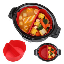 Hesroicy Reusable Leakproof Silicone Liner for 6/7/8QT Slow Cookers - Dishwasher Safe Cooking Divider and Kitchen Gadget