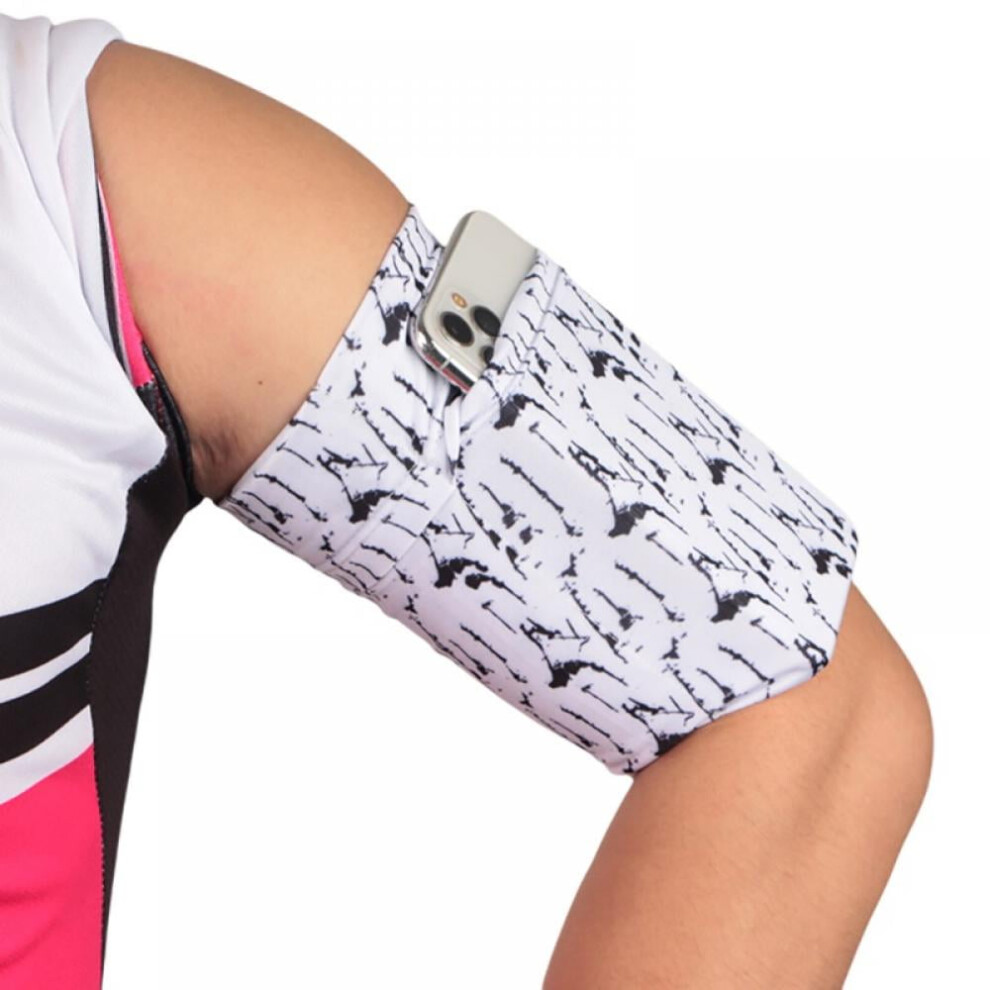Small Cell Phone Armband For Running, Walking, Workout - Elastic Arm Band Strap Holder Pouch Case Compatible With Most Phones Black/Gray/Blue 9389440265523