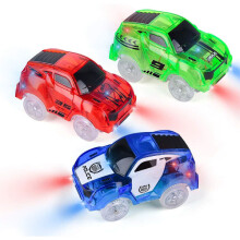 3er-Pack LED-Nachtlichtautos für Kinder (blau, rot, grün) {DSC} Paket 1