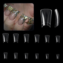 ZPAQI504x Enten-Nagelspitzen, transparente Nagelspitzen, gebogene Nagelspitzen, künstliche Fingernägel