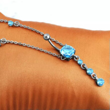 RSAMD Bauchnabelpiercing-Ring aus Chirurgenstahl, S8UKic-Blau