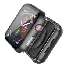 Vollständige Abdeckung, kompatibel mit Apple Watch 4/5/6/SE, Schutzhülle/Displayschutzfolie, Schwarz, 40 mm