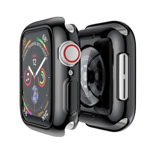 Πλήρης κάλυψη συμβατή με Apple Watch με θήκη Apple Watch4/5/6/SE Προστατευτικό οθόνης μαύρο 40 2