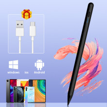 Uniwersalny rysik do systemów Android, iOS, Windows, kompatybilny z iPad, iPhone, Samsung, Huawei, Lenovo, Xiaomi - czarny