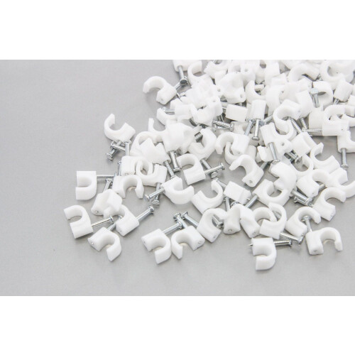 100Round5/16" 8mm Κλιπ καλωδίων, βάση δεματικού καλωδίου, ομοαξονικοί σφιγκτήρες, καρφιά 2