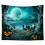 Jacenvly Νέα Φθινοπωρινή Διακόσμηση για Halloween Ταπισερί με Φόντο με Κρανίο Κρεμασμένο 2