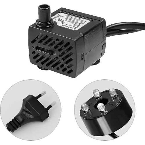 Μίνι αντλία νερού με LED, 180l/h, 3w, μικρό ενυδρείο, κήπος, πηγάδι, λίμνη κήπου, αντλία 2