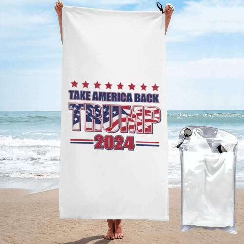 Take America Back Trump2024 Πετσέτα θαλάσσης από μικροΐνες, μαλακή κουβέρτα θαλάσσης για