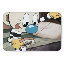 Cuphead Carpet, non-slip bathroom floor, soft fun flannel bath mat, shower sink rug-40*60