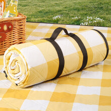 SUSUchens Picnic Mat with Portable Handle, Foldable, Waterproof, Extra Large for 8 Adults, Plaid Print, Sandproof, compatible with Lawn, Beach, Park,