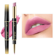 Matte Liquid Lipstick and Lip Liner Set Dual Ended Waterproof Long Lasting Velvety Finish