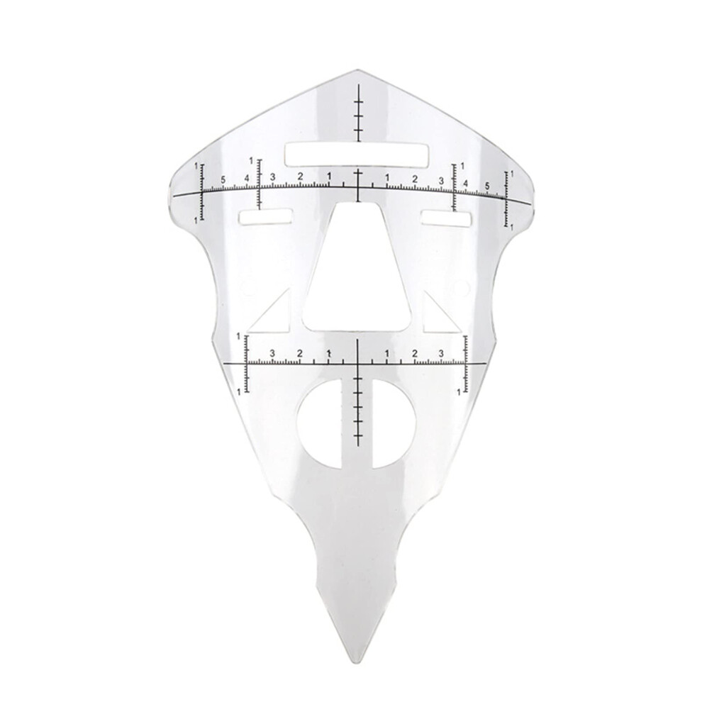 Eyebrow Measuring Ruler with Symmetry Alignment Guide, Clear Scale, Curved Fit for Microblading