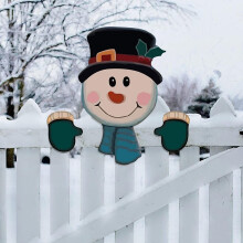 Christmas Decor Fence Peeping Art Decor Garden Decor Courtyard Wall Sign
