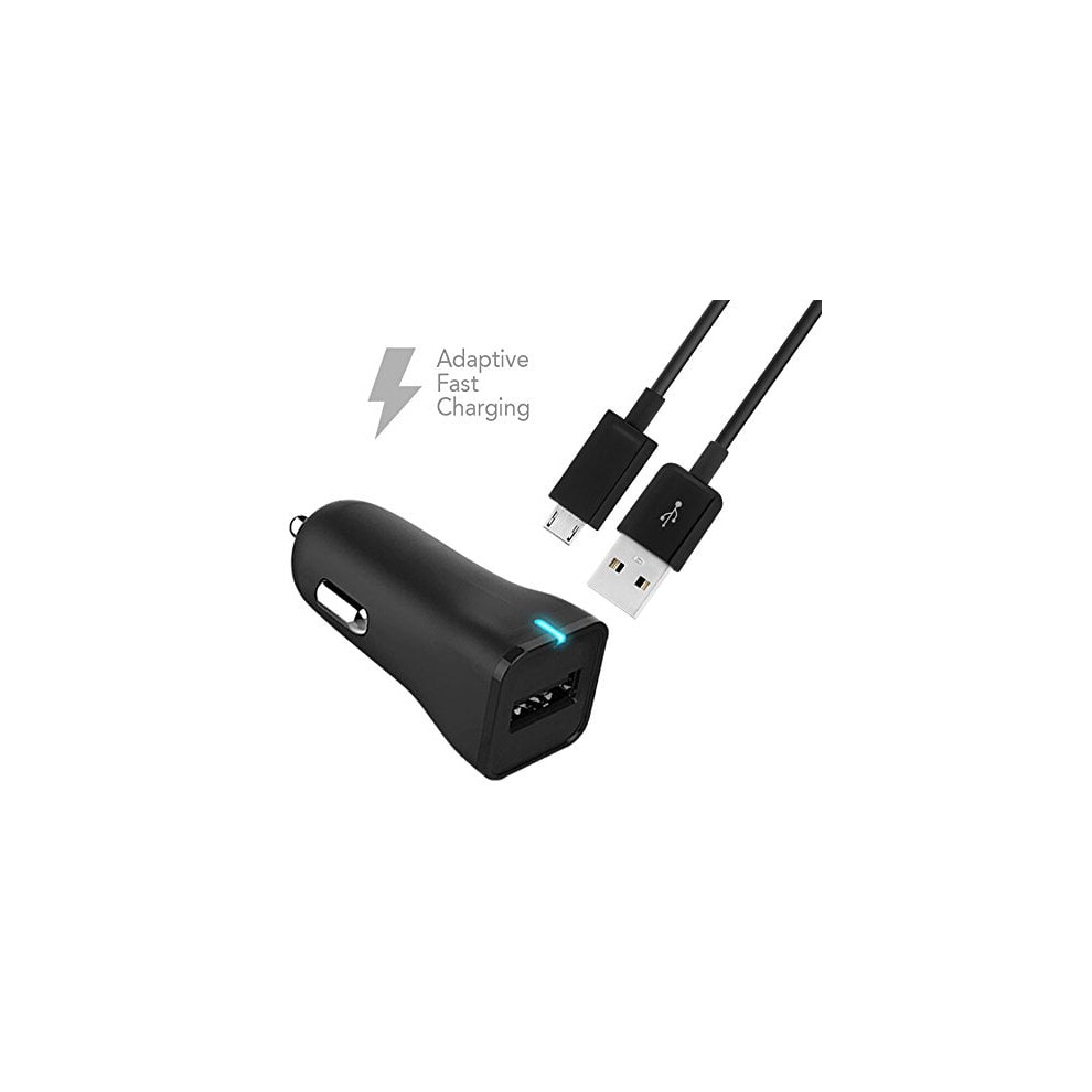 Compatible With Samsung Galaxy Alpha Charger Micro Usb 2.0 Cable Kit By Ixir - Car Charger + Cable, True Digital Adaptive Fast Charging, Dual 9389440598218