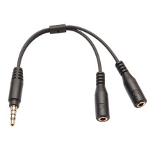 SUSUchens 3,5 mm øretelefon hovedtelefon han til 2 hun Y splitter lyd mikrofon adapter kabel kompatibel med iPhone