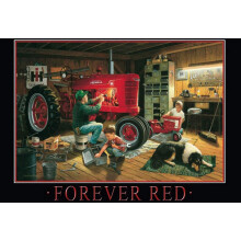 Traktor Farmall Vintage Ipari Egyedi Fém Bádogtábla Otthon Ház Kávé Sör Ital Bár8x12 hüvelykes Örökké Piros Fémtábla