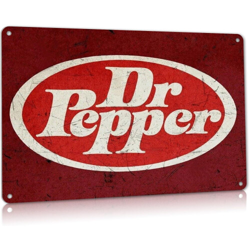 Placa de metal decorativa para parede estilo retrô vintage da Dr. Soda Pop Store Advertising Pepper, 20x30cm (8x12 polegadas)