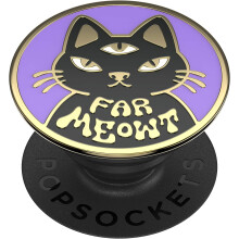 : PopGrip with Swappable Top for Phones and Tablets - Enamel Far Meowt