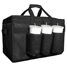 Sac isotherme de livraison de repas avec porte-gobelets/porte-boissons, idéal pour les boissons, les courses, les pizzas, et convient aux