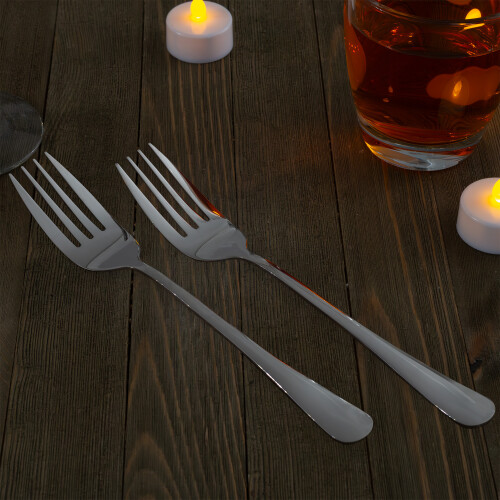 Cornucopia Brands Serving Fork (2 Pack) - 9" Stainless Steel, Elegant Buffet & Banquet Style Forks 1