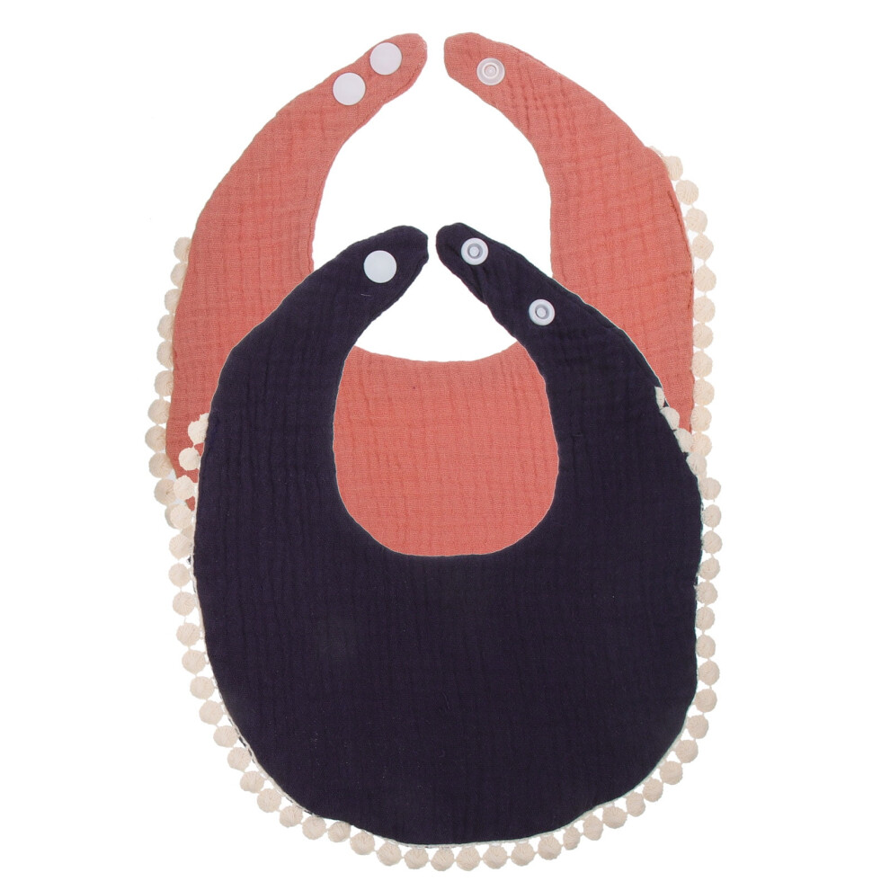 2Pcs Soft Absorbent Baby Bibs Saliva Towels Baby Saliva Towels Cotton Bibs Baby Feeding Bibs