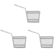 3 Pc Reusable Chips Basket French Fries Fried Chicken American Style Stainless Steel