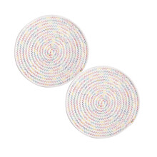 Xubond Kitchen Essentials Set of 6 - Cotton Thread Weave Hot Pot Pads, Mats, Spoon Rest, Trivets, Placemats for Cooking & Baking