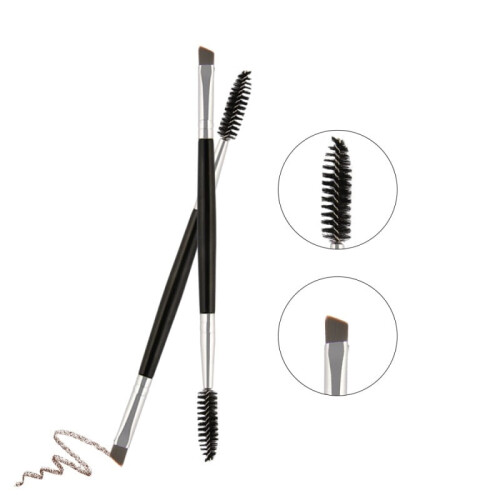 Pretty Comy Double Sided Eyebrow Flat Angled Brush Plastic Handle High Quality Pro Cosmetic Makeup Tool 1