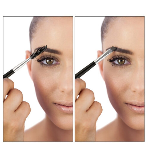 Pretty Comy Double Sided Eyebrow Flat Angled Brush Plastic Handle High Quality Pro Cosmetic Makeup Tool 2