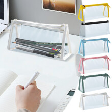 Estojo para lápis Djunllk - Estojo transparente de grande capacidade, bolsa multiuso para organizar materiais de escritório e acessórios de viagem.