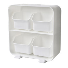Uitschuifbare bureau-organizer met vier vakken, lade-organizer voor op tafel, opbergdoos voor briefpapier en cosmetica.