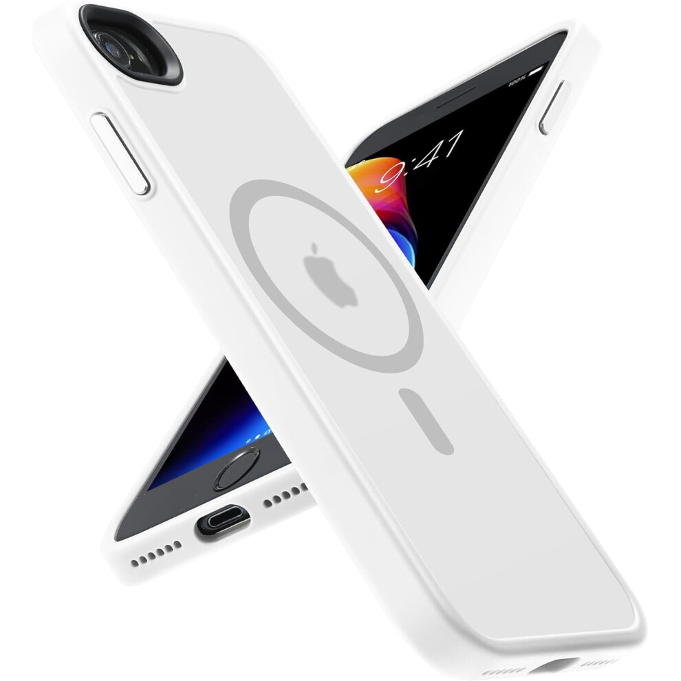 Magnetic Case For Iphone Se 2020/2022/Iphone 8, Built-In Magnets Compatible With Magsafe, Translucent Matte Hard Pc Back Cover, Matte White 9423501412317