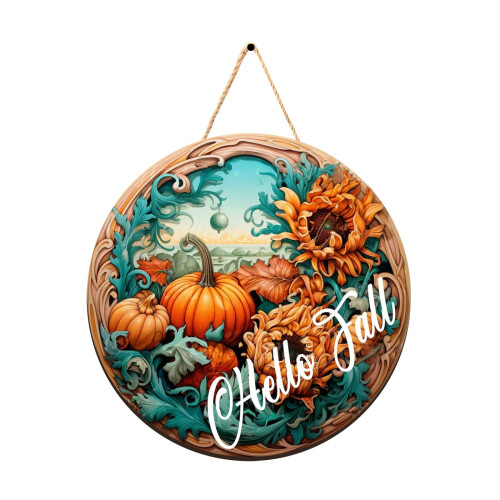 Pendentif de porte rond en bois YiFudd 1