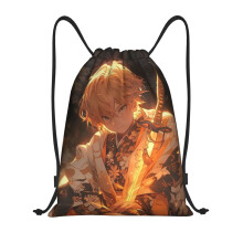 Geantă Demon Slayer Classic cu șnur, pliabilă, sport, fitness, geantă cu șnur, unisex, geantă de voiaj pentru sporturi de plajă