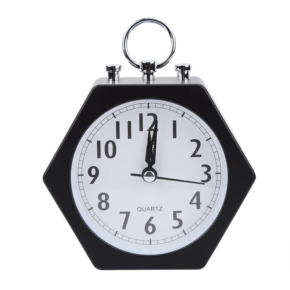 Fyearfly Mini Bedside Bell Alarm Clock, Silent Digital Wake Up Clock With Timer, Compatible With Design For Kids, Students, Travel Black