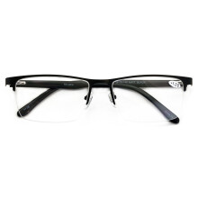 Herre Premium Optisk Stel Brede Storhovedede Læsebriller Halvkant Metal - Klar Linse Læser DRM01 149MM +1.50