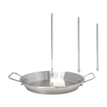 Pan With Skewer Cooking Plate 304 Stainless Steel Vertical Skewer Pan Vertical Pan With 3 Removable Spikes(8”/10