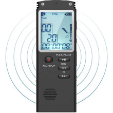 32 GB stemmeopptaker, mini digital lydopptaker med skjerm, 12 timers stemmeaktivert opptak, liten MP3 for forelesninger, møter, intervjuer